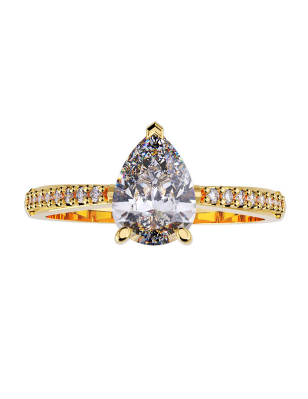 Anillo de Compromiso en Oro de 10K con Circonia... image number null