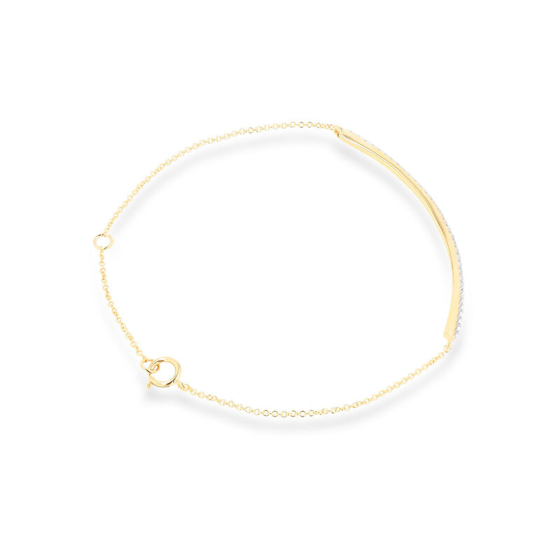 Pulsera De Oro Amarillo 14k Con 26pts Diamante ... image number null