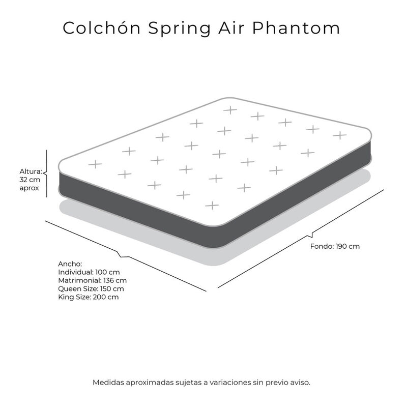 Colchón Matrimonial Spring Air Phantom + Almoha... image number null
