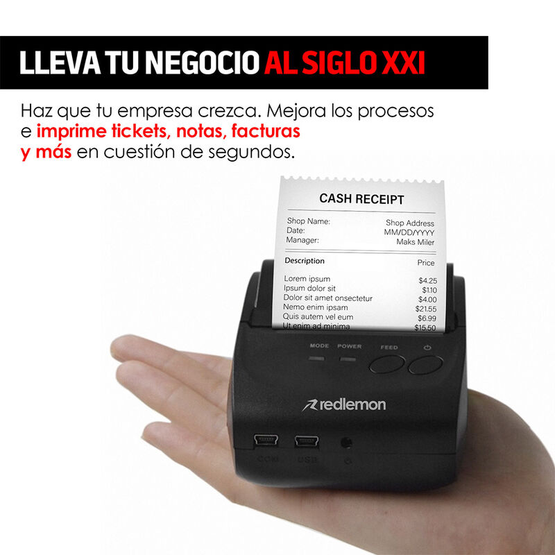Mini Impresora T&eacute;rmica Port&aacute;til Bluetooth, Inal... image number null