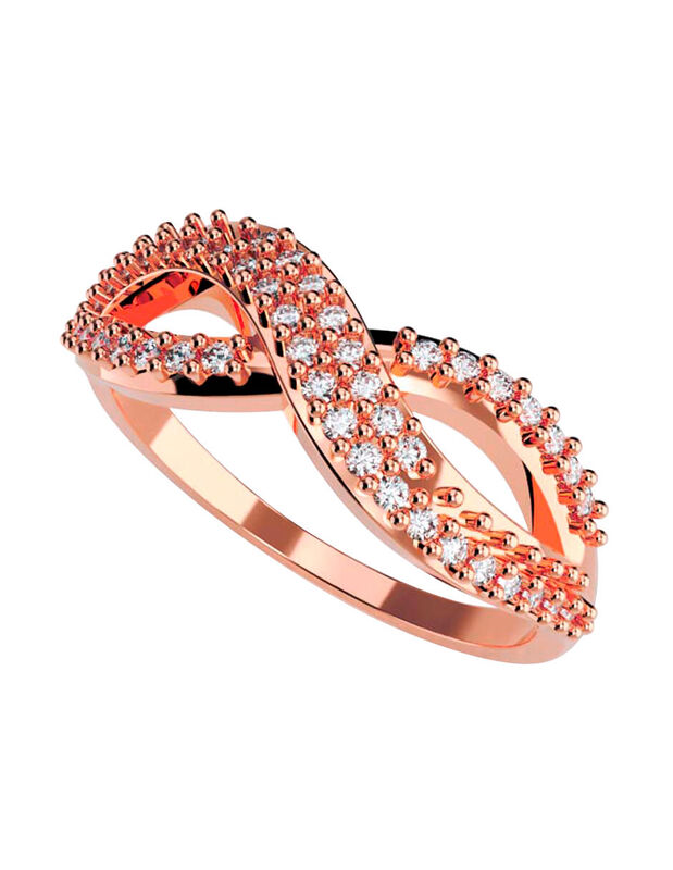 Anillo de Compromiso en Oro Rosa 10K con Circon... image number null