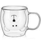 Taza De Vidrio Patelai Oso 250 ml Doble Pared Con Asa