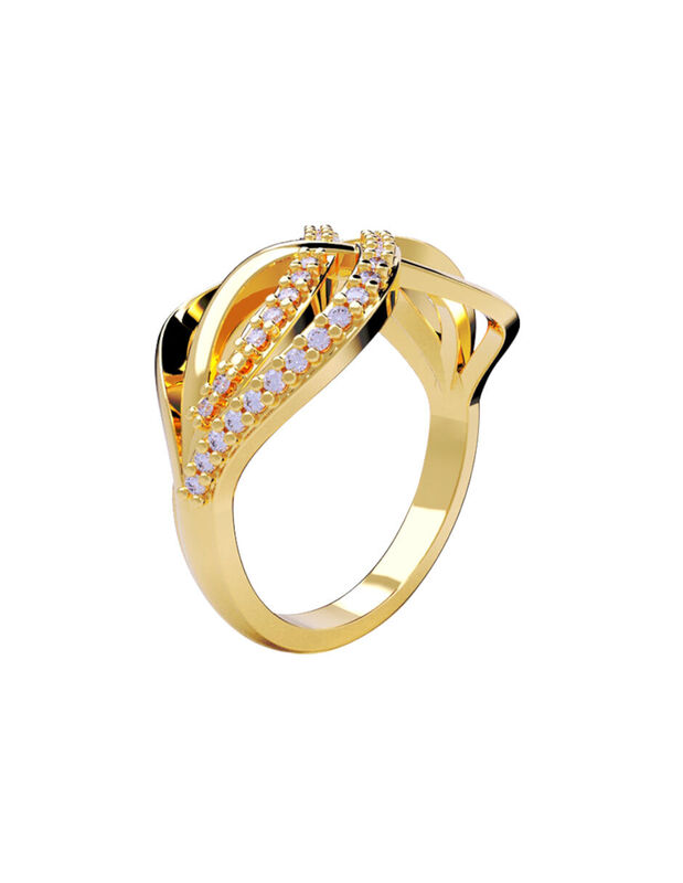 Anillo de Compromiso en Oro de 14K con Circonia... image number null