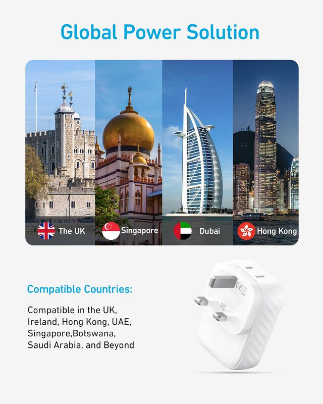 Adaptador De Enchufe Anker Usa To Uk Internatio... image number null