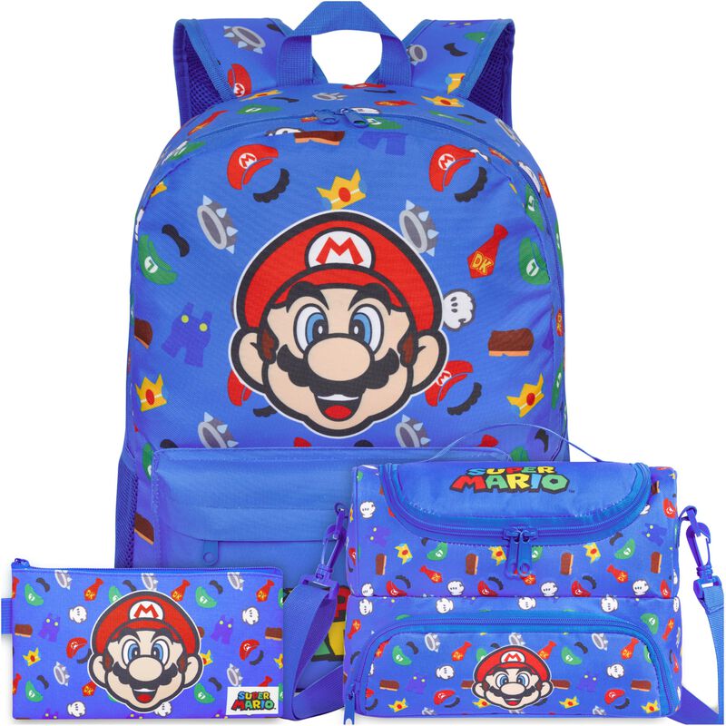 Mochila Get Trend Super Mario &ndash; Set De 3 Piezas... image number null
