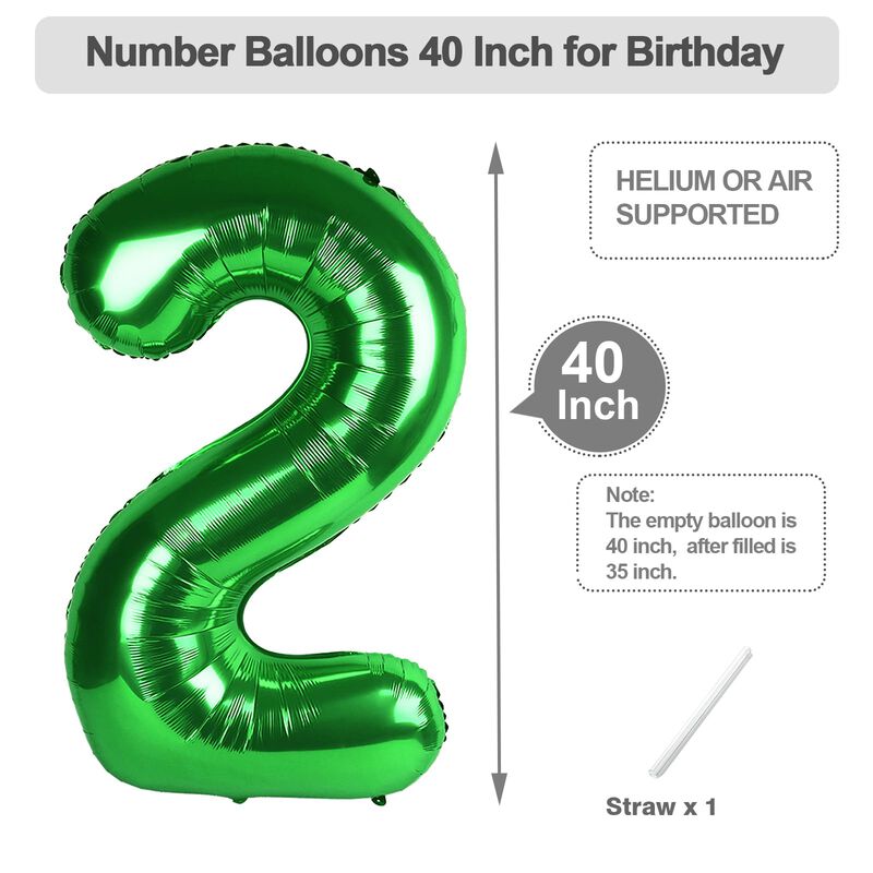 Globo N&uacute;mero 40 De 40 pulgadas Color Verde Oscu... image number null