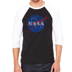 Camiseta Ragl&aacute;n de B&eacute;isbol Word Art Para Hombre - Las Misiones M&aacute;s Importantes de la NASA - Negro Blanco