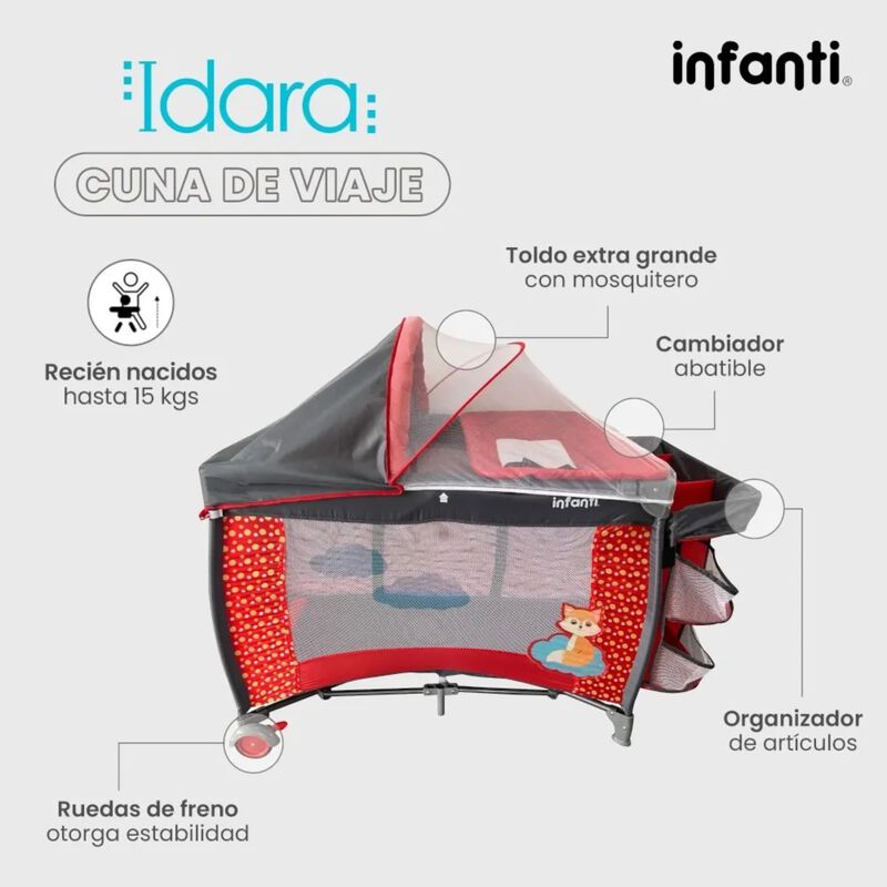 Set Cuna Corral Cambiador Idara + Carriola Sist... image number null
