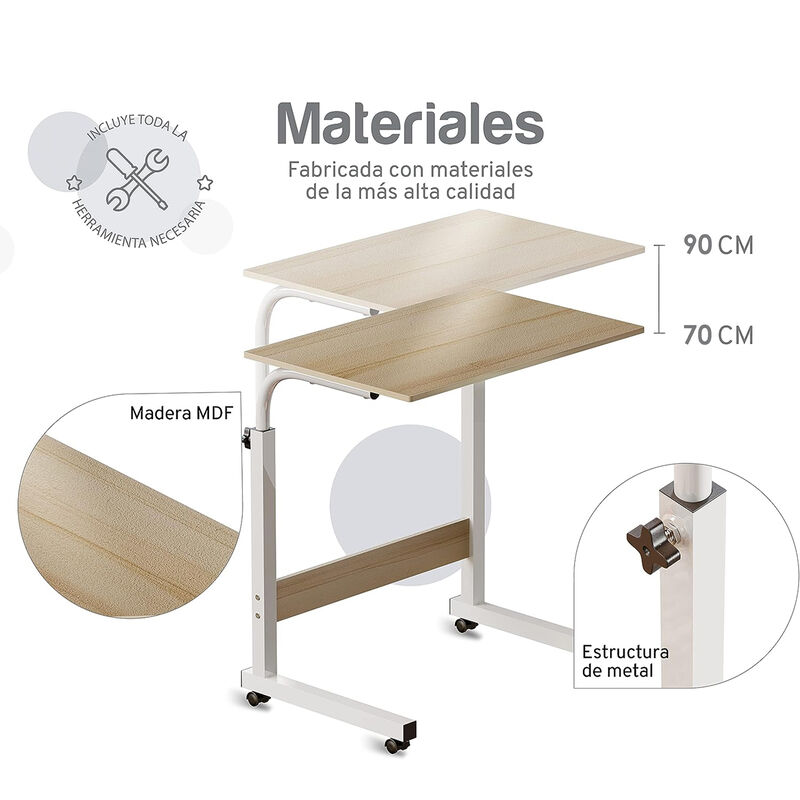 Escritorio Móvil de Altura Ajustable con Llanta... image number null