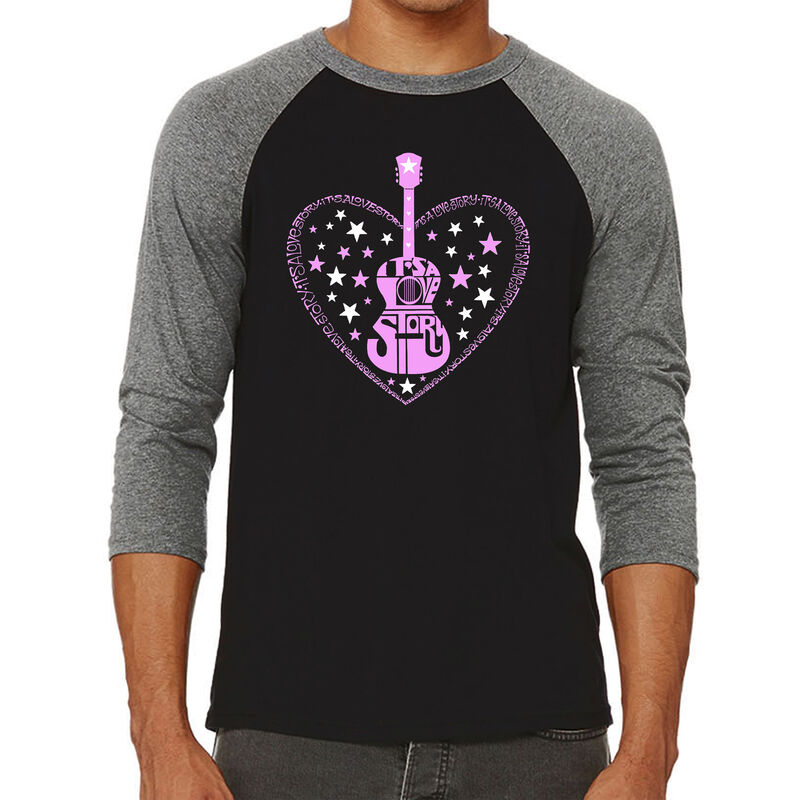 Camiseta Ragl&aacute;n de B&eacute;isbol Word Art Para Hombre... image number null