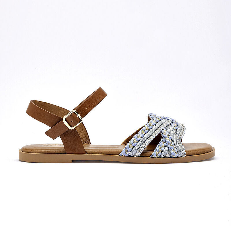 Capa De Ozono sandalia piso para mujer azul cam... image number null