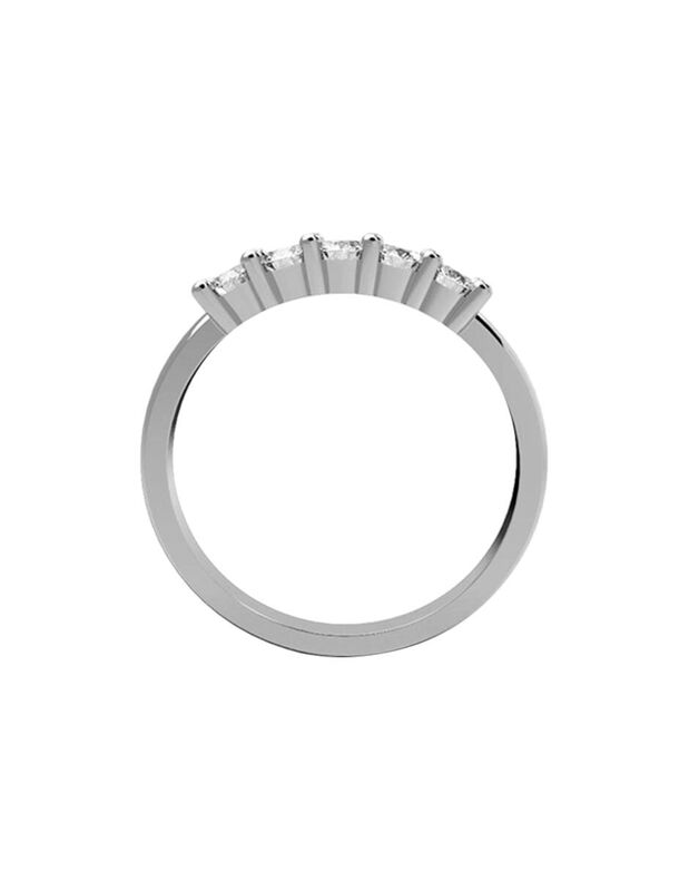 Anillo de Compromiso en Oro Blanco 14K con Circ... image number null