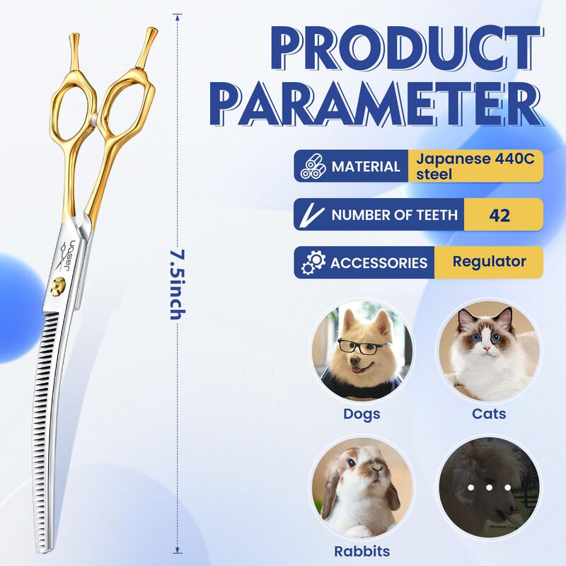 Tijeras De Peluquer&iacute;a Canina Jason Curved Thinn... image number null