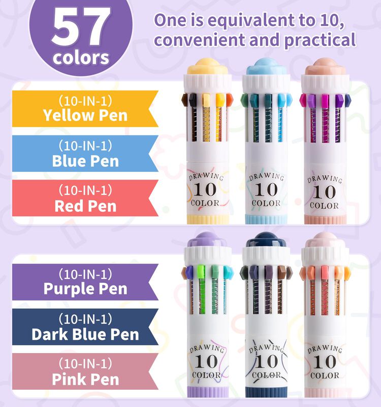 Joyask Pack De 6 Bol&iacute;grafos Multicolores 10 En ... image number null