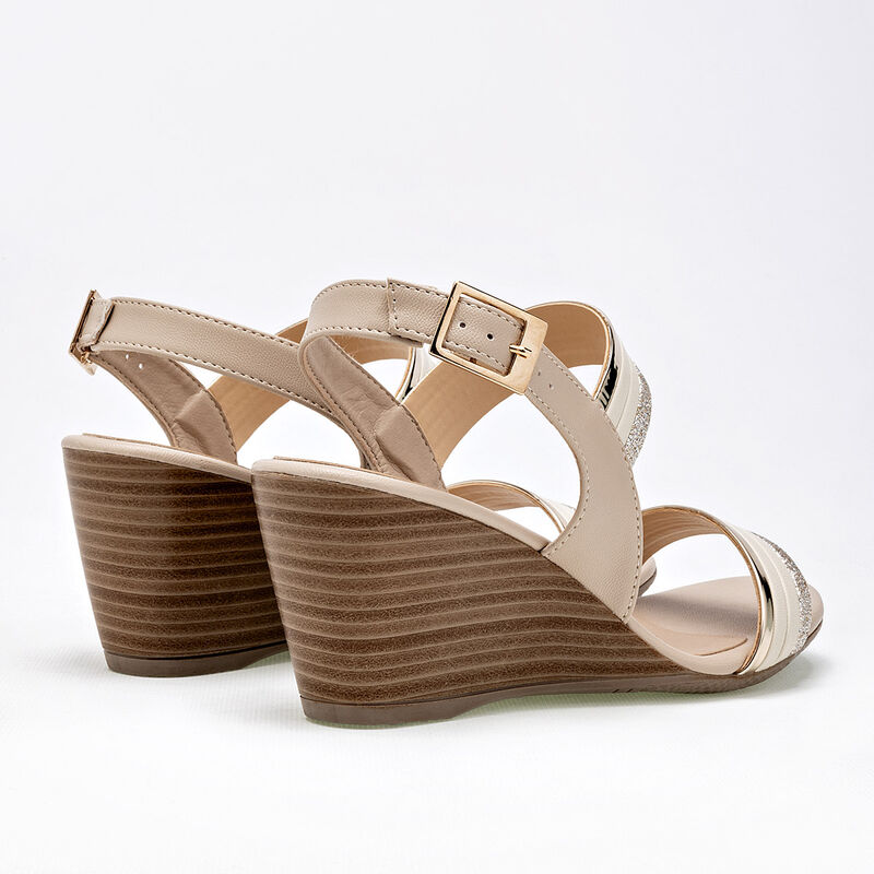 Paulie Sandalia para mujer beige dorado image number null