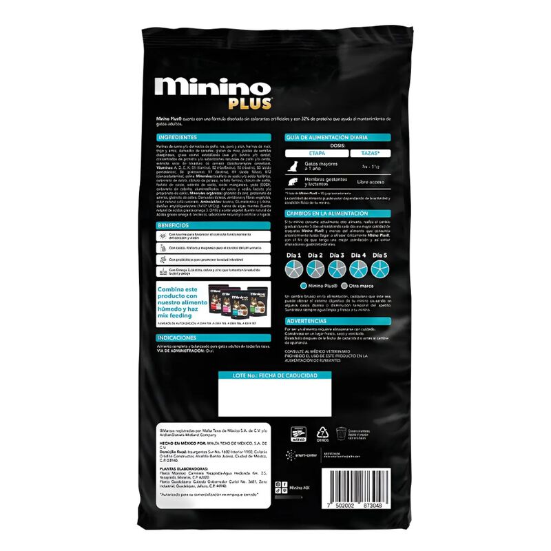 Alimento Seco Minino Plus Gato Adulto 10kg image number null