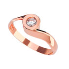 Anillo de Compromiso en Oro Rosa 14K con Circonia -  Talla:5/ FJ724-14R-CZ-5