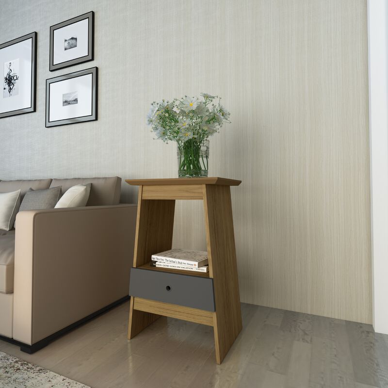 Mesa Auxiliar Bertolini Eden Roble Grafito image number null