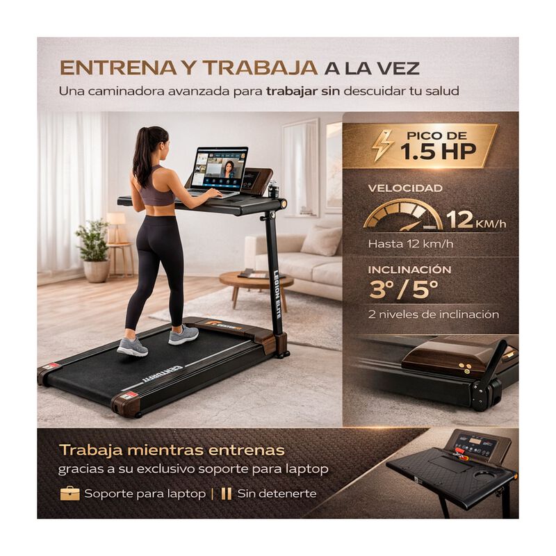 Caminadora El&eacute;ctrica Plegable Residencial 1.5hp... image number null