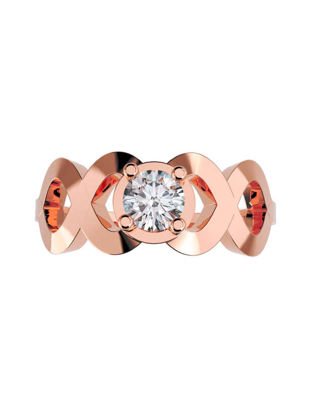 Anillo de Compromiso en Oro Rosa 14K con Circon... image number null