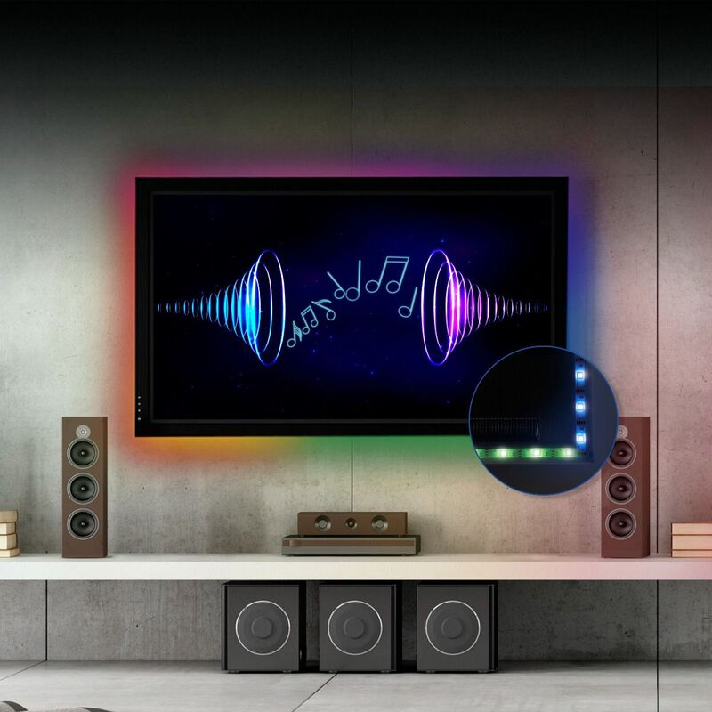 Tira LED multicolor RGB de 2 m con control remo... image number null