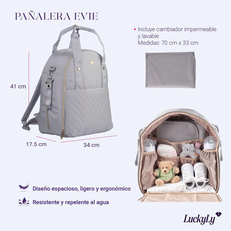 Pa&ntilde;alera Mochila Moderna, Gran Capacidad + Camb... image number null
