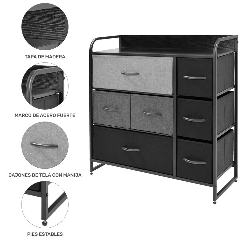 Mueble Buro Organizador Comoda Metal 7 Cajonera... image number null