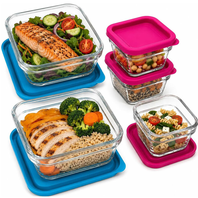 Juego De 5 Recipientes De Vidrio Para Meal Prep... image number null