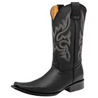 Andre V Bota para hombre negro, suela de cuero