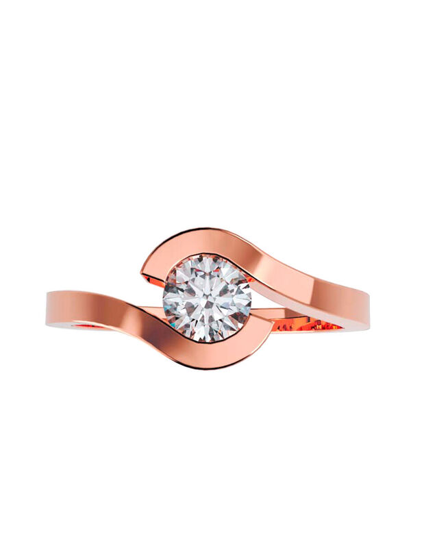 Anillo de Compromiso de 14K con Diamante de Lab... image number null