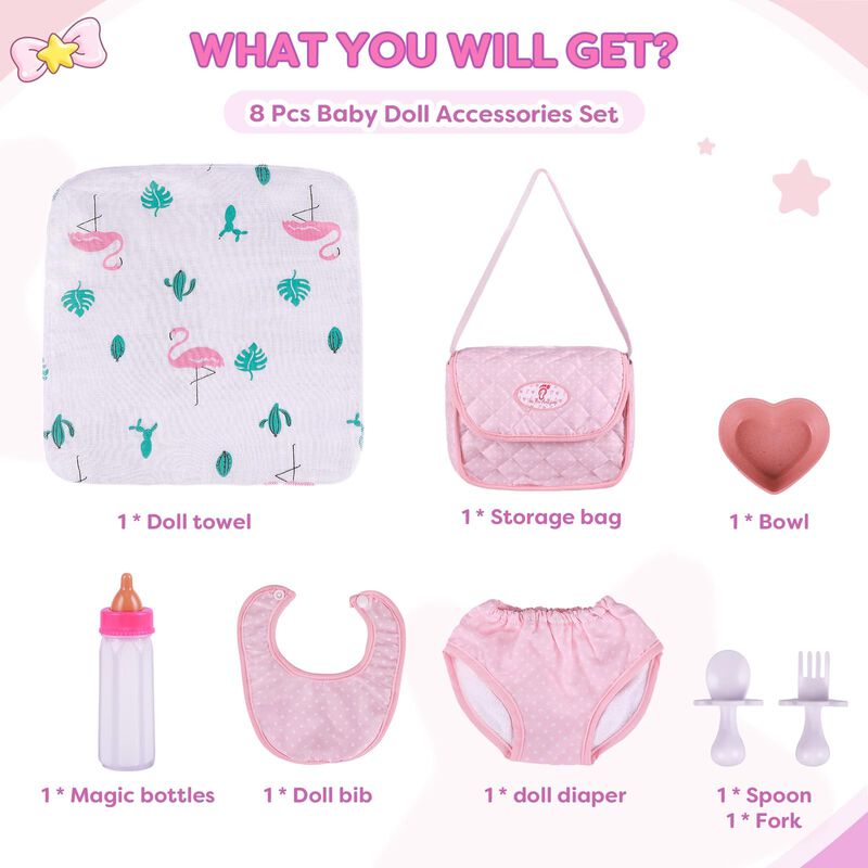 Juego De Bolsas De Pa&ntilde;ales Baby Doll Babeside P... image number null