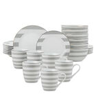 Vajilla Z&eacute;line para 6 Personas - Cer&aacute;mica Gris/Blanca 24 piezas
