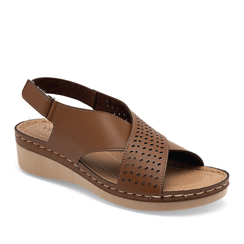 Via Moda sandalia cu&ntilde;a para mujer camel cod 140... image number null