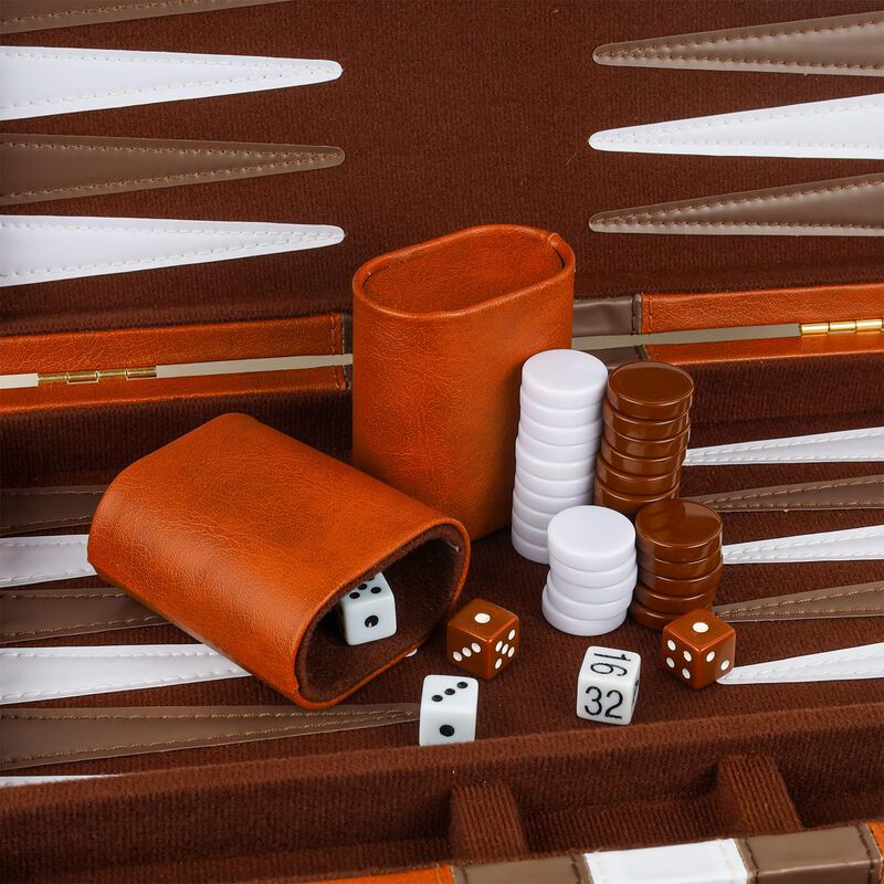 Funda Cl&aacute;sica De Piel Sint&eacute;tica Backgammon Set ... image number null