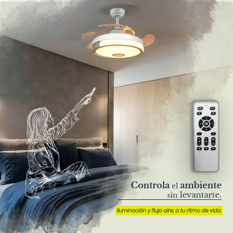 Ventilador de Techo LED Remolino con Bocina Blu... image number null