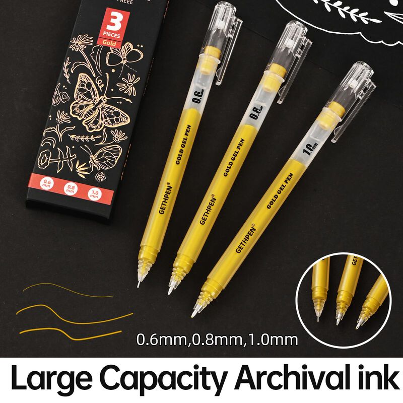 Set De Plumas De Gel Gethpen Gold 0,6/0,8/1,0 m... image number null