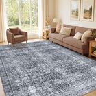 Alfombra De &Aacute;rea Sasttie 5x7 Lavable Negro Gris