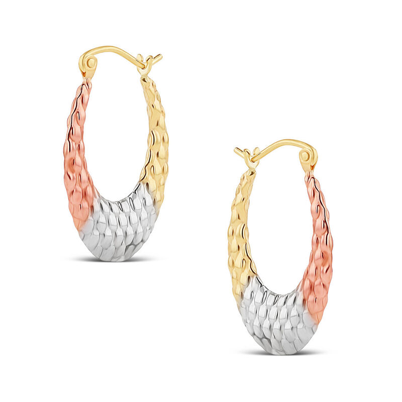 Arracadas Ovaladas De Oro Florentino 10K (10 X ... image number null