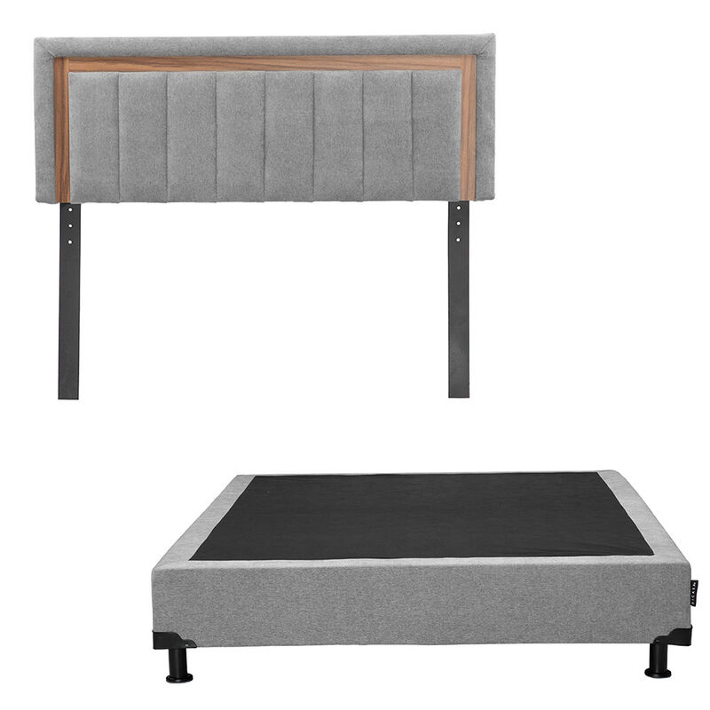 Cabecera Queen Size Trinity Ventur Con Box Gris image number null