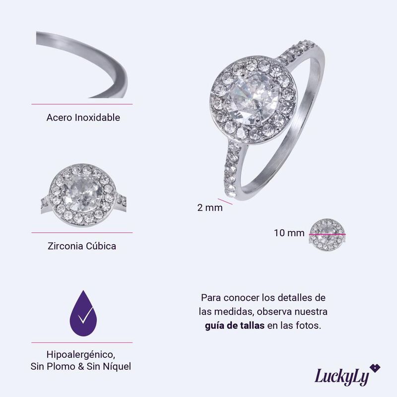 Anillo de Compromiso LuckyLy Nima Baño Oro Rosa... image number null