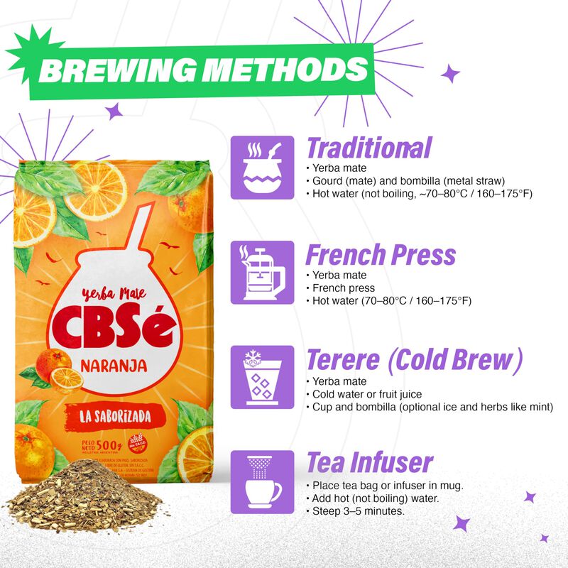 Yerba Mate Cbs&eacute; Naranja 1 kg Hoja Suelta (pack ... image number null