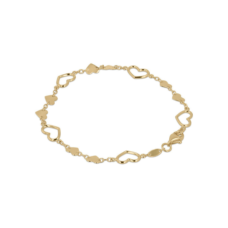 Pulsera Corazones Oro Amarillo 14k Elegante | B... image number null