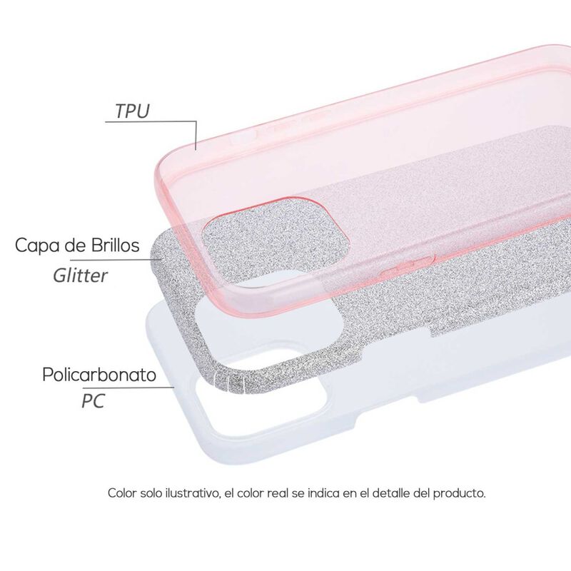 Funda Tekku Tpu Doble Capa Brillos Para Iphone ... image number null