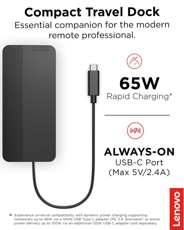 Base De Viaje Usb-c Con Doble Pantalla Para Len... image number null