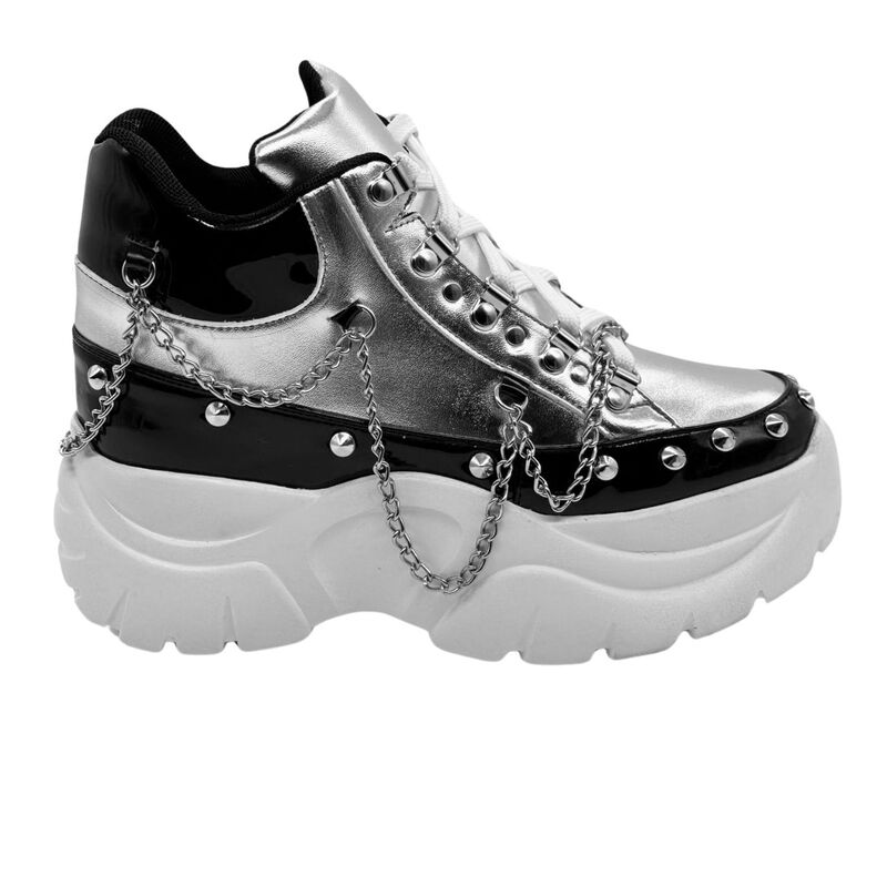 Tenis Chunky con estoperoles Dubai color plata ... image number null