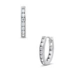 Arracadas De Oro Blanco 14k Con Zirconias (10 X 8mm Aprox)