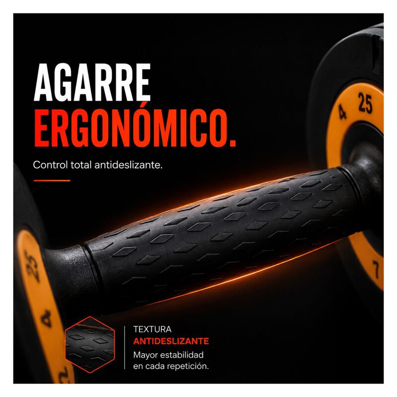 Mancuerna Pesa Ajustable 25kg 10 Ajustes Discos... image number null