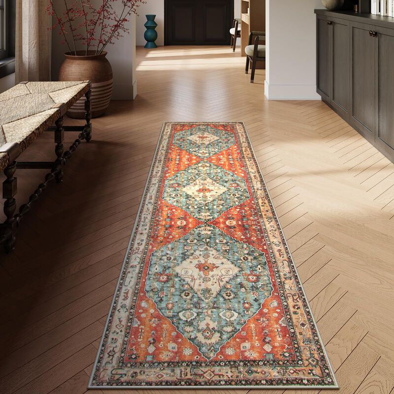Alfombra Lahome Boho Tribal, Lavable, 60 X 240 ... image number null