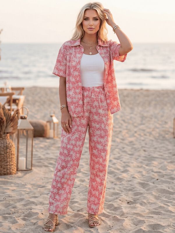 Conjunto De Dos Piezas Pantalon Y Camisa Malabi... image number null
