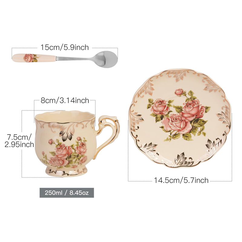Set De Taza De T&eacute; Y Platillo Yolife Ceramic Ivo... image number null